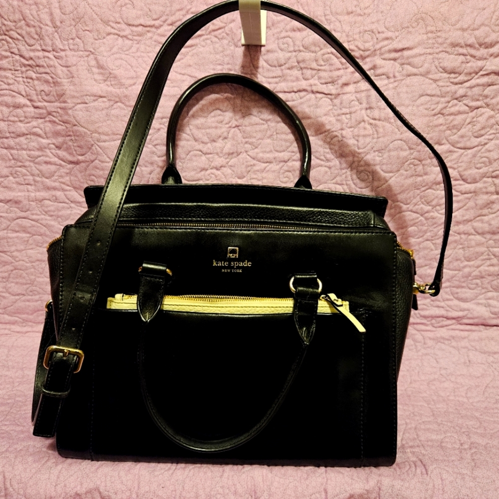 Kate Spade Bernadine Hadley Street Satchel Handbag in Black